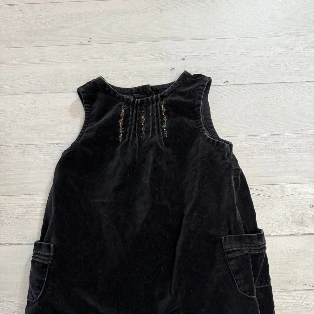 Gymboree black velvet girls overalls 2000‎ size 12-18 months